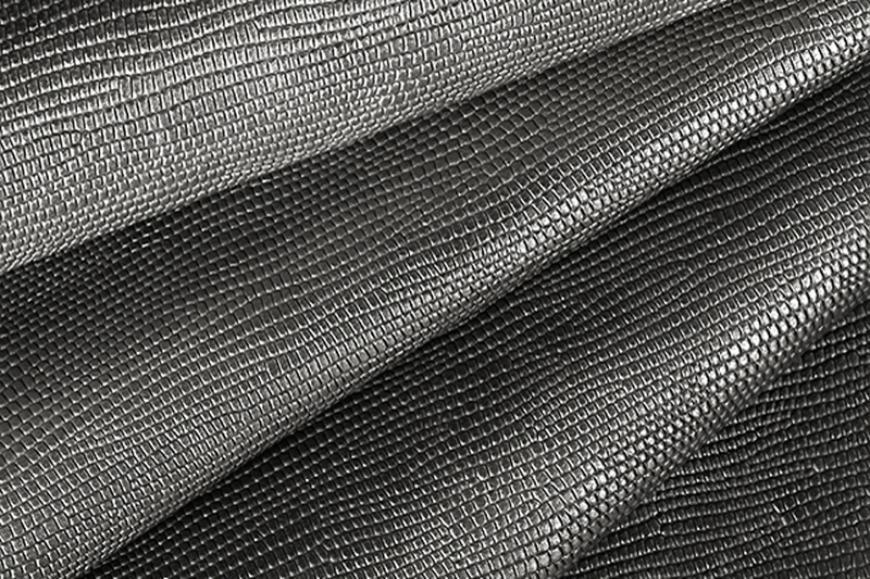 Metallic leather : dark grey Magnetic Lizard - Customization F. KOOIJMAN Paris